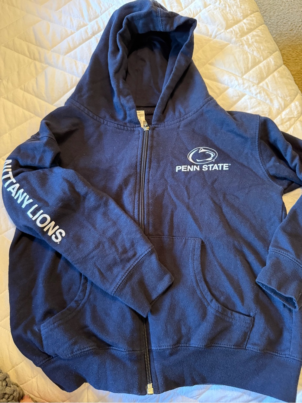Kids Navy Full-Zip Hoodie - Logo